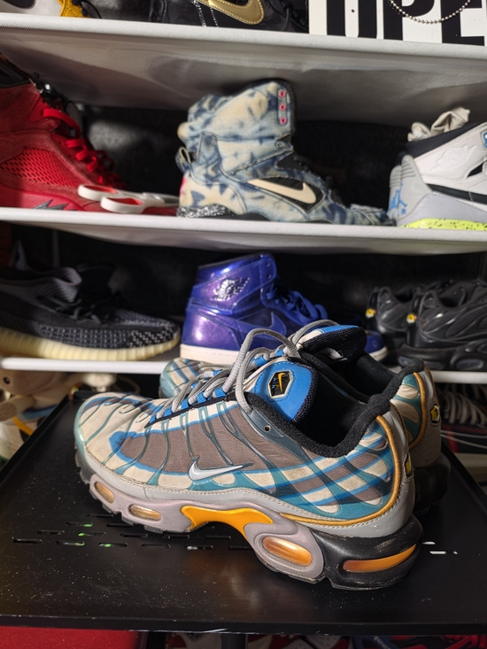 ? Nike Men’s 9.5 Brown Teal Blue Orange Air Max Plus Premium TN Athletic Shoes main image 12